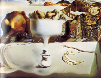 Salvador Dali : Apparition of Face and Fruit Dish on a Beach